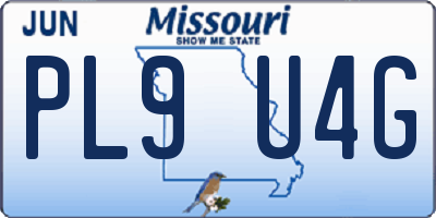 MO license plate PL9U4G
