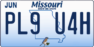 MO license plate PL9U4H