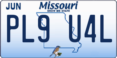 MO license plate PL9U4L