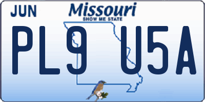 MO license plate PL9U5A
