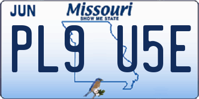 MO license plate PL9U5E