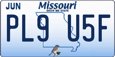 MO license plate PL9U5F
