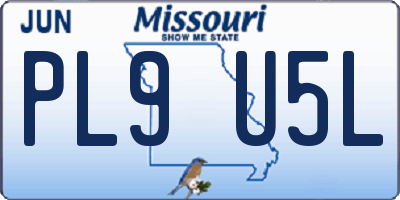MO license plate PL9U5L