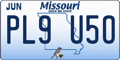 MO license plate PL9U5O
