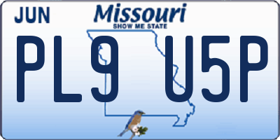 MO license plate PL9U5P