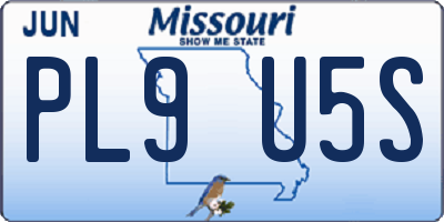 MO license plate PL9U5S