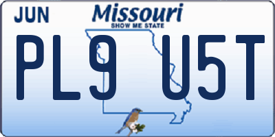 MO license plate PL9U5T