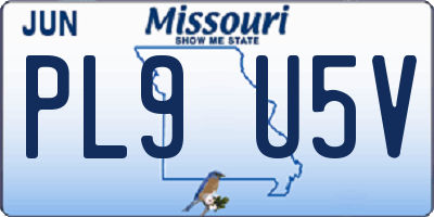 MO license plate PL9U5V