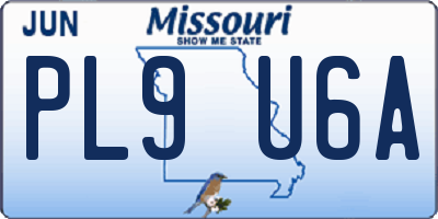 MO license plate PL9U6A