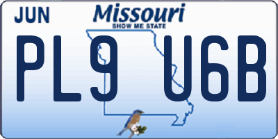 MO license plate PL9U6B