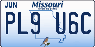 MO license plate PL9U6C