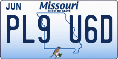 MO license plate PL9U6D