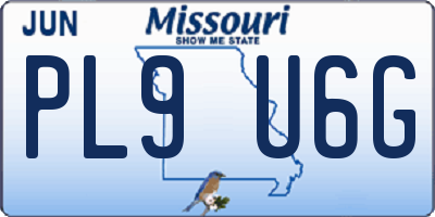 MO license plate PL9U6G