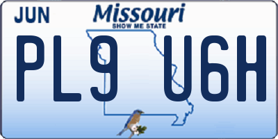 MO license plate PL9U6H