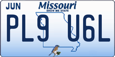 MO license plate PL9U6L