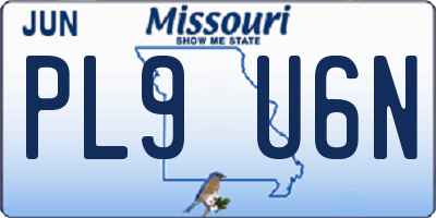 MO license plate PL9U6N