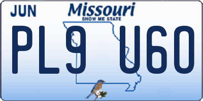 MO license plate PL9U6O
