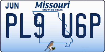 MO license plate PL9U6P