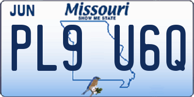 MO license plate PL9U6Q