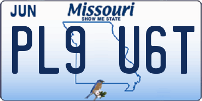 MO license plate PL9U6T