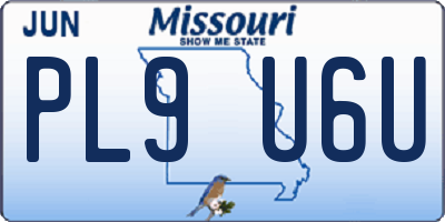 MO license plate PL9U6U
