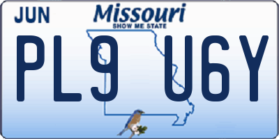 MO license plate PL9U6Y