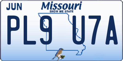 MO license plate PL9U7A