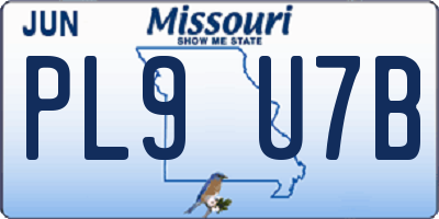 MO license plate PL9U7B
