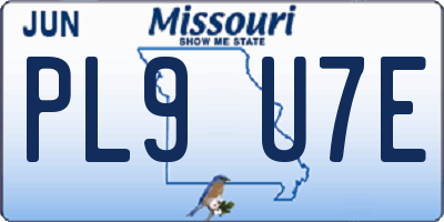MO license plate PL9U7E