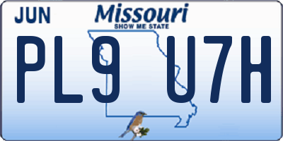 MO license plate PL9U7H
