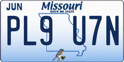 MO license plate PL9U7N