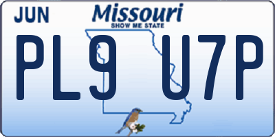MO license plate PL9U7P