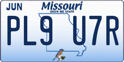 MO license plate PL9U7R