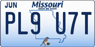 MO license plate PL9U7T