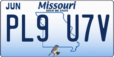 MO license plate PL9U7V