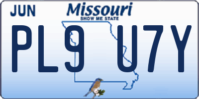 MO license plate PL9U7Y