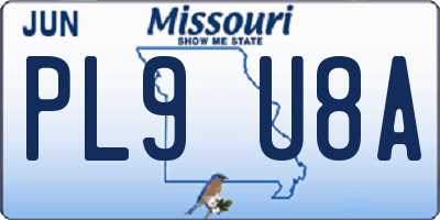 MO license plate PL9U8A