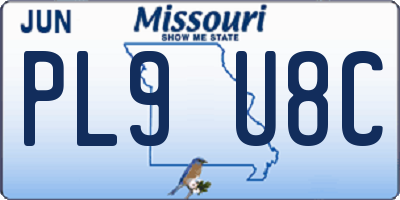 MO license plate PL9U8C