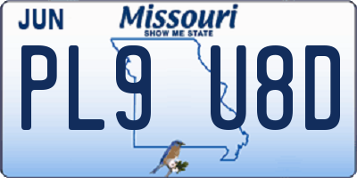 MO license plate PL9U8D