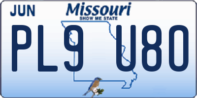 MO license plate PL9U8O