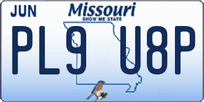 MO license plate PL9U8P