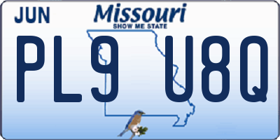 MO license plate PL9U8Q