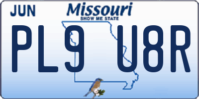 MO license plate PL9U8R