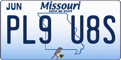 MO license plate PL9U8S