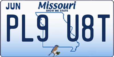 MO license plate PL9U8T