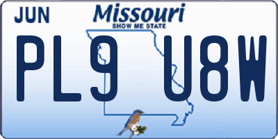 MO license plate PL9U8W