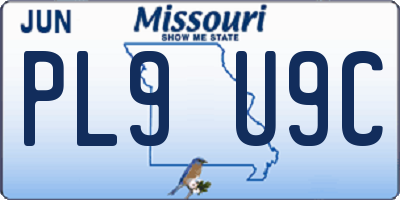 MO license plate PL9U9C