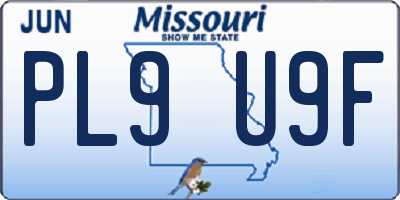 MO license plate PL9U9F