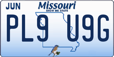 MO license plate PL9U9G