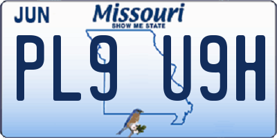 MO license plate PL9U9H
